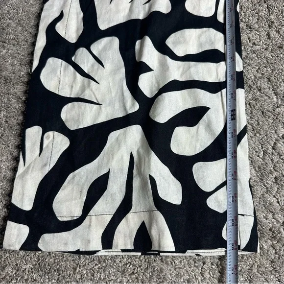 House Of Harlow 1960 Linen Blend Black Cream Wide Leg Side Slit Pants 10 boho - Picture 9 of 10